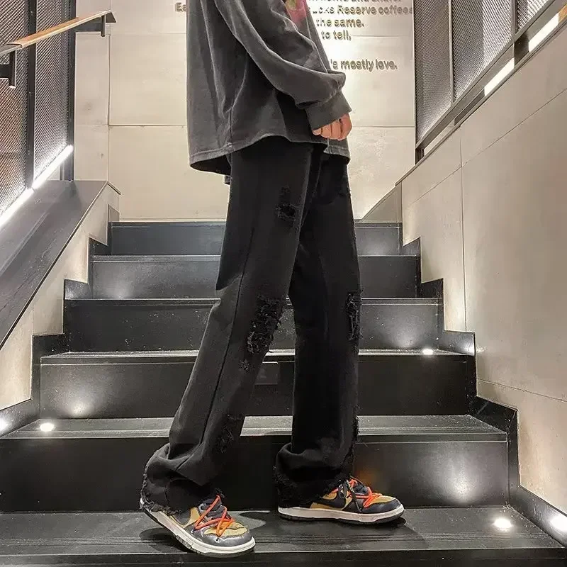 Джинсы мужские повседневные в Европейском стиле шикарные облегающие брюки из