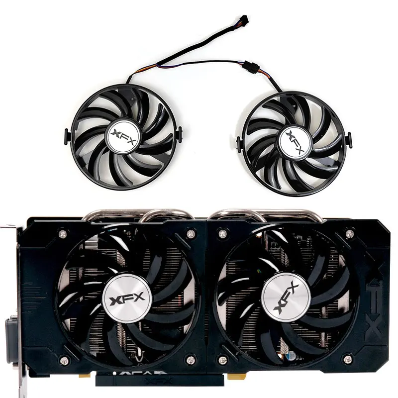 XFX FDC10U12S9-C R9 380 370 R7 350 360 370 GPU fan, suitable for XFX R9 380 370 R7 350 360 370, RX 460 560 graphics card cooling