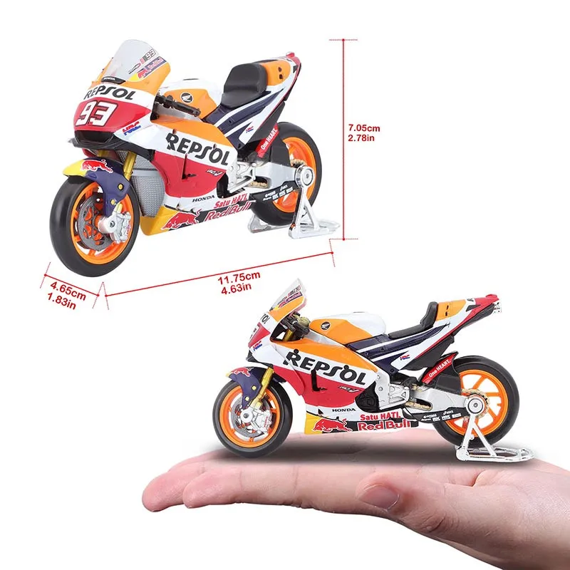 Гоночная литейная модель мотоцикла Maisto 1:18 Repsol Honda Team RC213V 2018 #93 Марк маркер Moto GP
