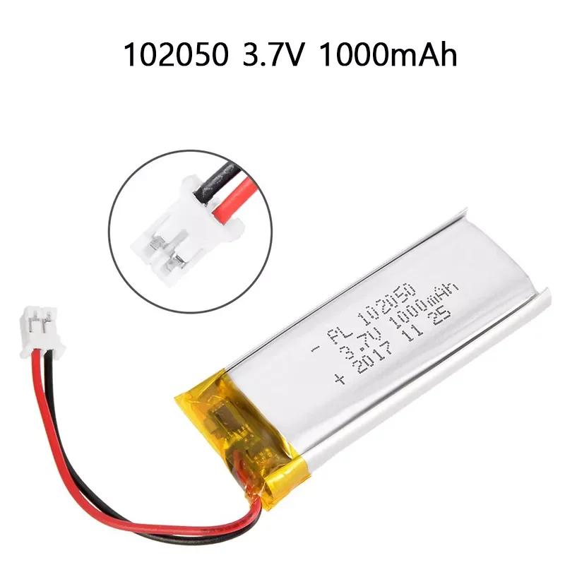 

NEW2023 3.7V 102050 Lipo Cells 1000mah Lithium Polymer Rechargeable Battery for MP3 GPS Recording Pen LED Light Beauty Instrumen