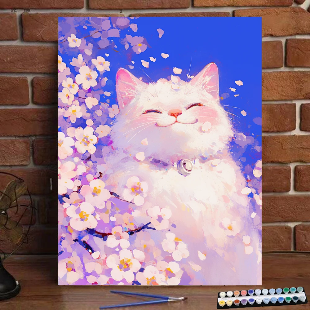 Набор для рисования по номерам Счастливый Кот