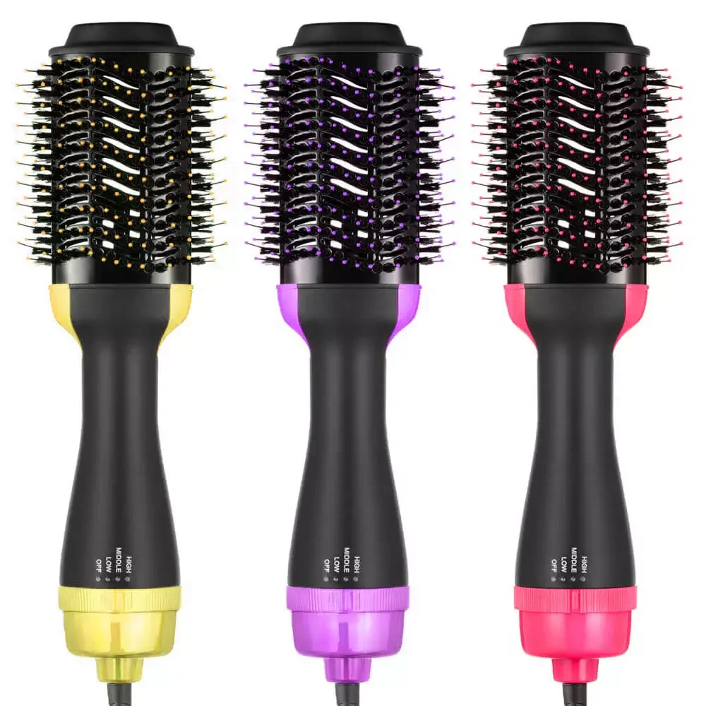 

Hair Curler Volumizer Salon Hot Heat Air Comb Paddle Styler Brush Negative Iron Generator 3 4 in 1 Straightener Blow Dryer Tools