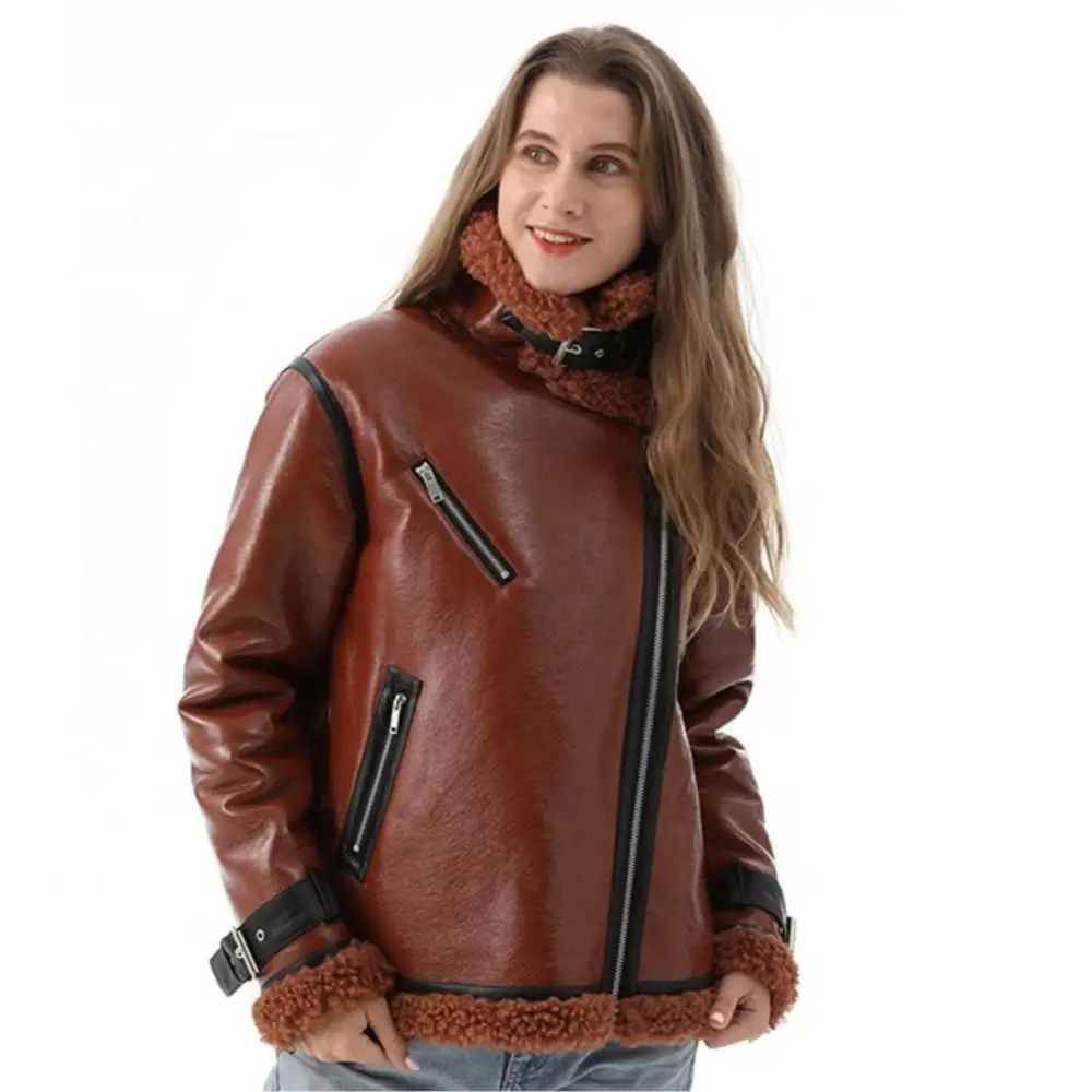 Women Winter Warm Fox Fur Coat Fashion Designer Fleece Real Fur Coat Zipper Cuff Lapel Bondage Elegant Jackets Plus Size