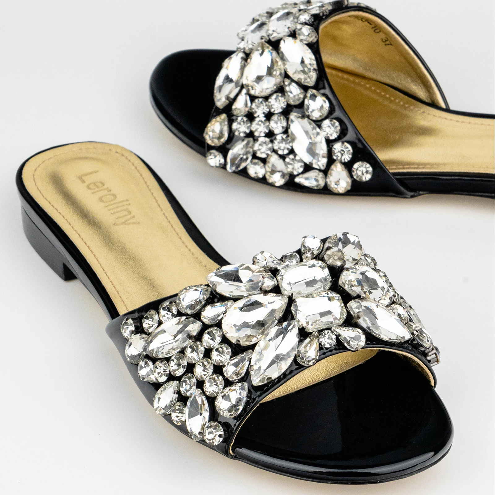 

Leroliny Evening Dress Slides Sandals for Women Shoes Designer Luxury sneakers Flat Wedding Party Rhinestone Slides Sandals Sli