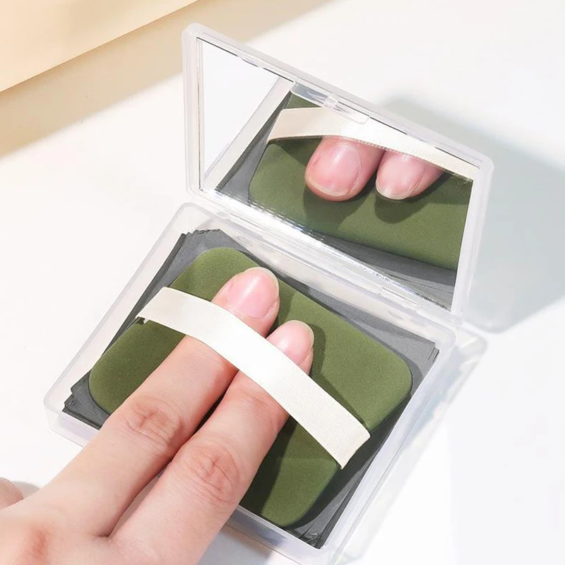 Бумага для промокания бамбукового угля с зеркалом спонж макияжа освежающие