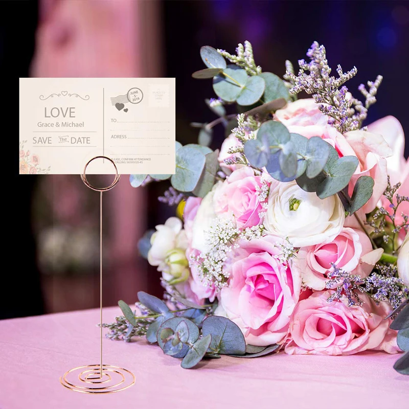 

10 pcs 8.6 Inch Tall Photo Picture Note Holder, Stands Place Paper Menu Clips for Wedding, Restaurant and Party
