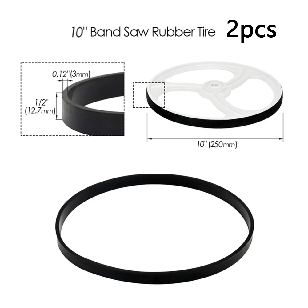 

2pcs WoodWorking Band Saw Rubber Band Band Saw Scroll Wheel Rubber Ring 8-14Inch Anti-slip Anti-noise Rubber Apron