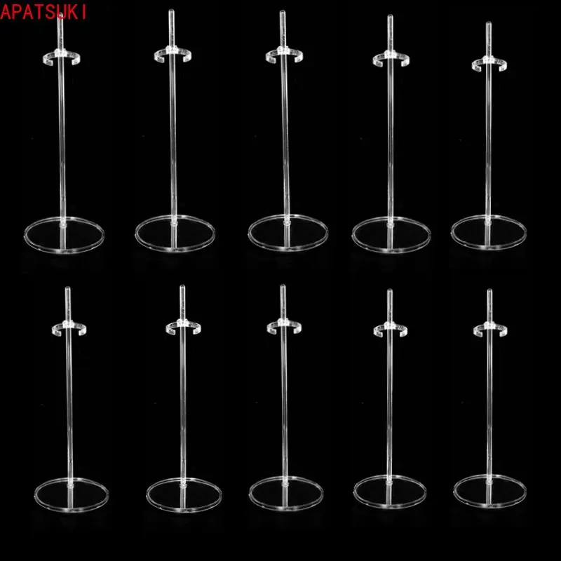 

10Sets Transparent Acrylic Support For Barbie 1/6 Doll Display Holder 30cm Figure Holder Doll Waist Auxiliary Fixed Base Toys