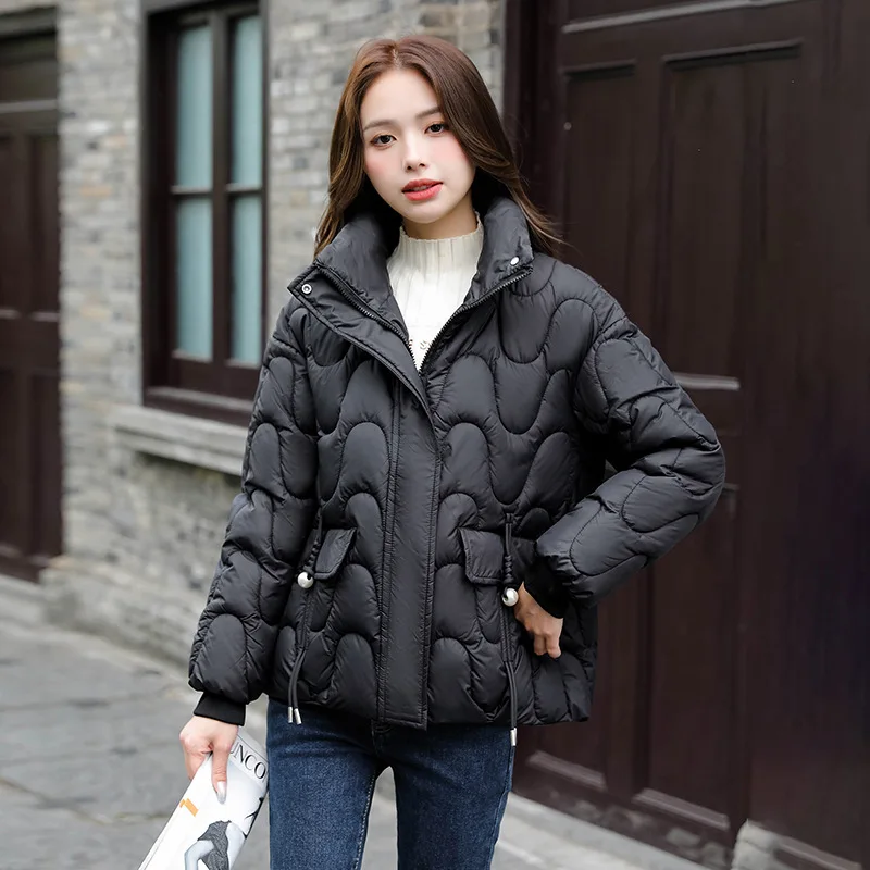 MEILLY DOLPHIN 2023 New Winter Stand Collar Puffer Jacket Women Solid Color Quilted Short Parkas Casual Warm Women Winter Coat