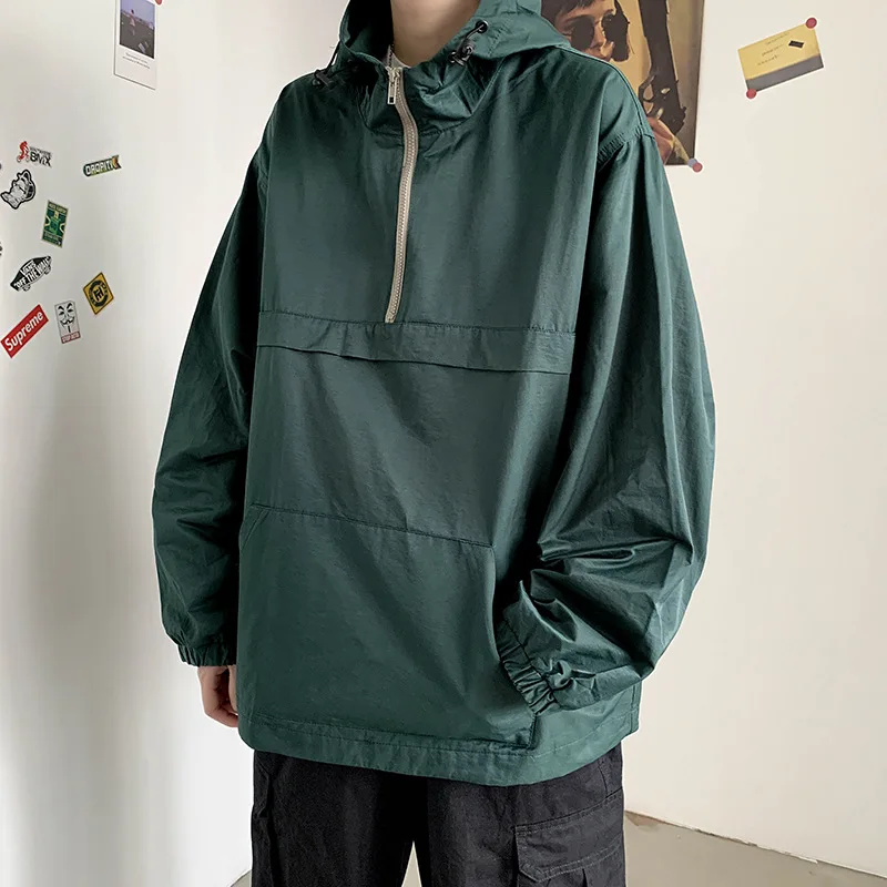 

Ins Retro Tooling Zipper Hooded Sweater Men's Korean Version Casual Loose Couple Models Women's Outerwear Tops Streetwear Women