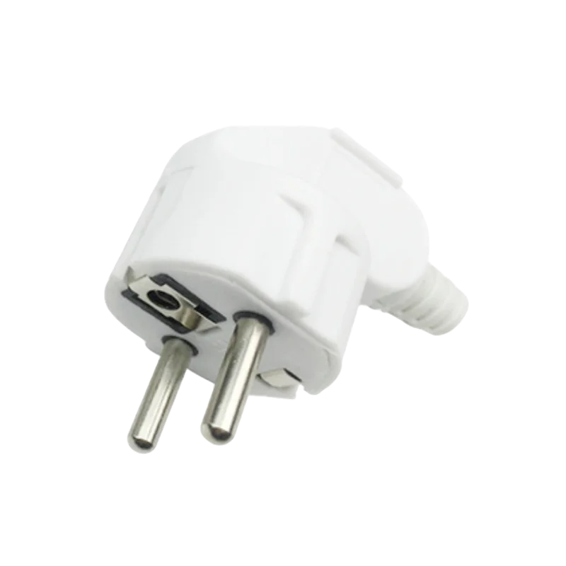 Black White 16A Elbow Ground EU Wiring Power Plug German France Assembly Power Cord Connector Plug Russia Detachable Schuko Plug images - 6