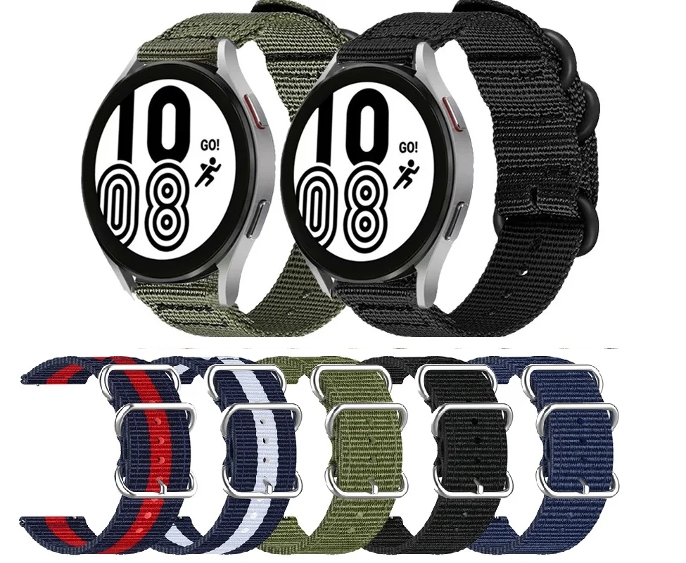 

Ремешок нейлоновый для Galaxy Watch 4 Classic 46 м 42 мм Active 2 44 мм 40 мм