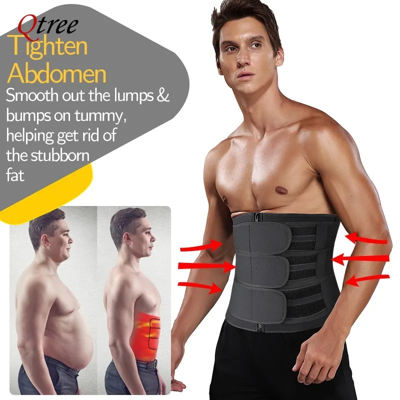 Men Waist Trainer Corset Slimming Belt Weight Loss Body Shaper Abdominal Trimmer Sweat Fat Burner Belly Girdle