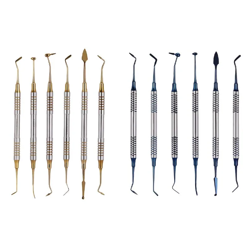 6Pcs/Kit 12 Working Styles Dental Resin Spatula Metal Kit Dental Composite Spatula Dental Instrument Composite Resin Filling