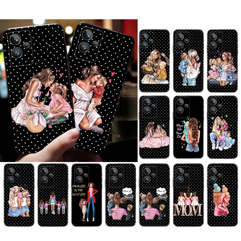 

Phone Case for OPPO Realme 10 Pro Plus 9 8 7 6 Pro GT 2 Pro X2 Pro C21Y C11 X3 SuperZoom Mama Mom Son Daughter Funda