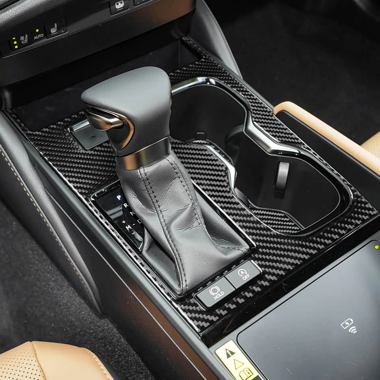 Фото Для Lexus ES ES200 250 260 300h 350 200 2018-2025 Наклейки из настоящего карбона для центральной консоли, кондиционера, CD-плеера, рычага переключения передач, дверной панели, декоративные элементы для автомобиля. №4