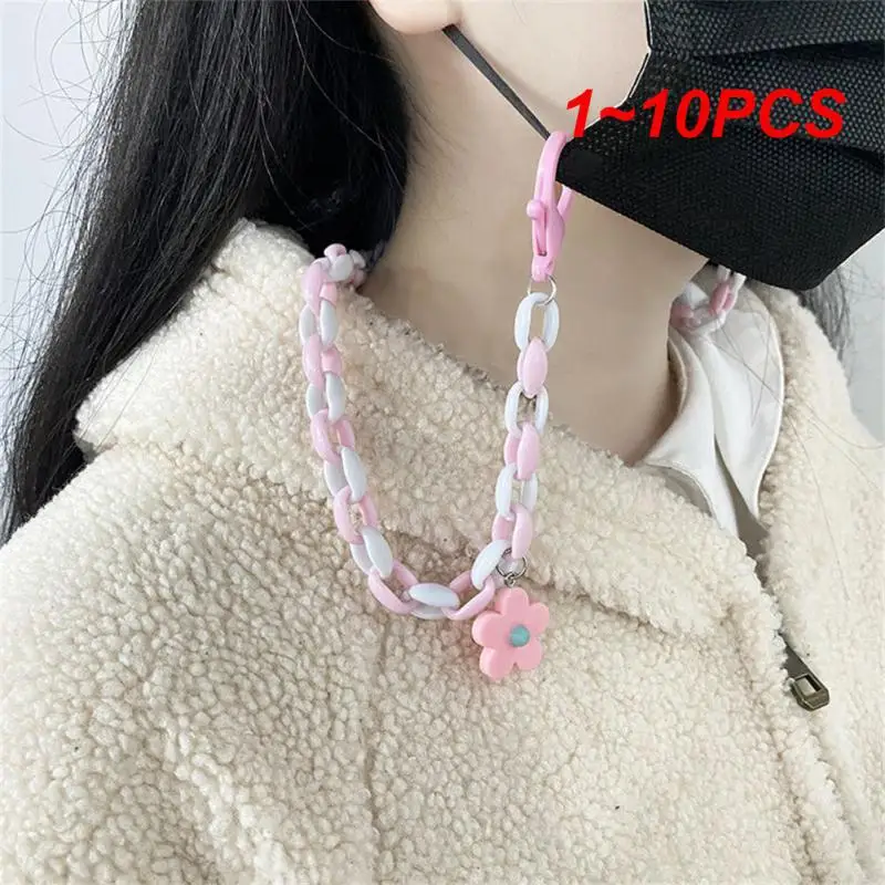 

1~10PCS 70cm Fashion Acrylic Face Mask Chain Women Anti Slip Mask Strap Glasses Chains Neck Chain Mask Holder Neck Strap Mask