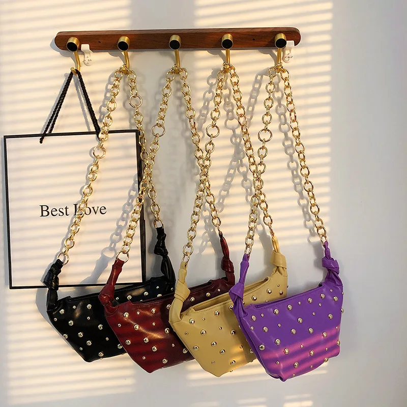 

Женская сумка через плечо из ПУ кожи, с заклепками