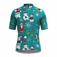 2022 team mens santa snowman short sleeve cycling jersey