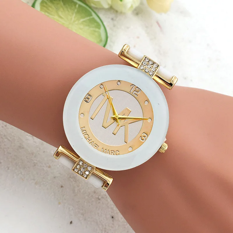 

Womens Wristwatch Fashion Men Diamond Quartz Watches Silicone Luxury TVK Brand Relojes Digitales Femme Watch For Women Bracelet