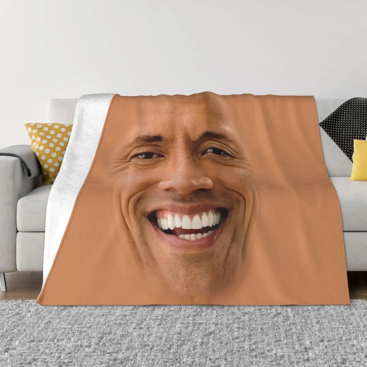

The Rock Face Blankets Fleece Dwayne Johnson Ultra-Soft Throw Blankets for Airplane Travel Bed Rug