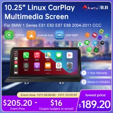 Wireless Apple CarPlay Android Auto Car Multimedia For BMW 1 Series E81 E82 E87 E88 Head Unit 10.25inch Touch Screen Rear Camera 
