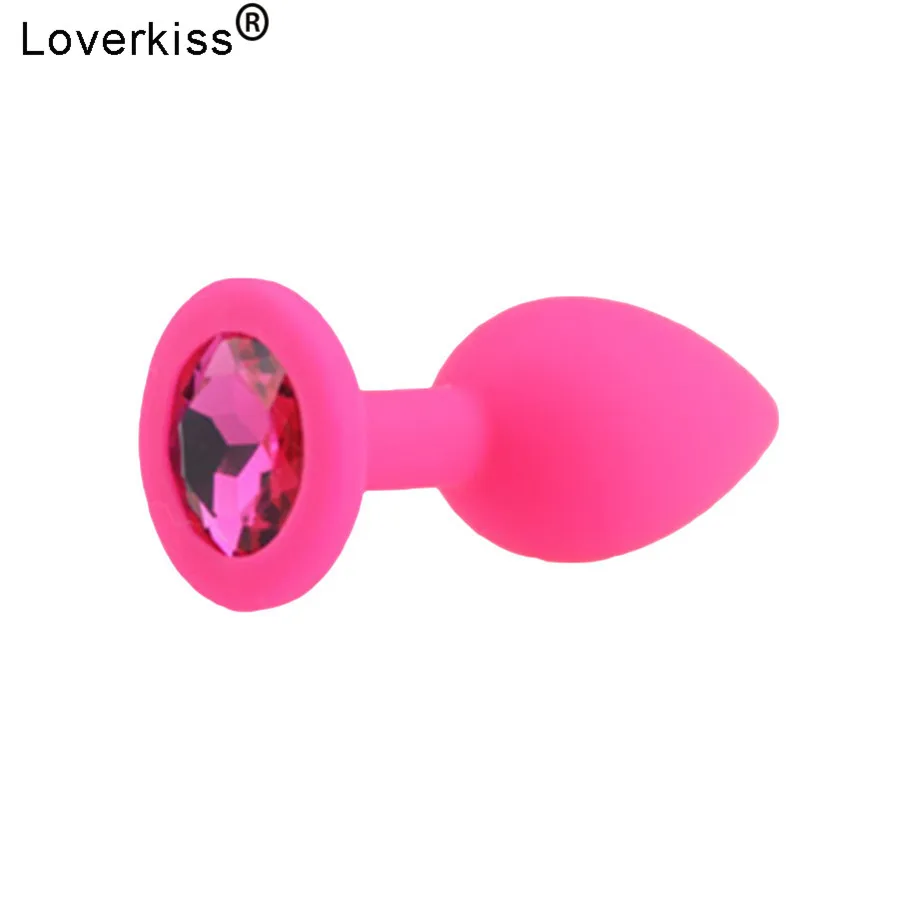 Анальная пробка с кристаллом силиконовая гладким прикосновением секс-игрушки