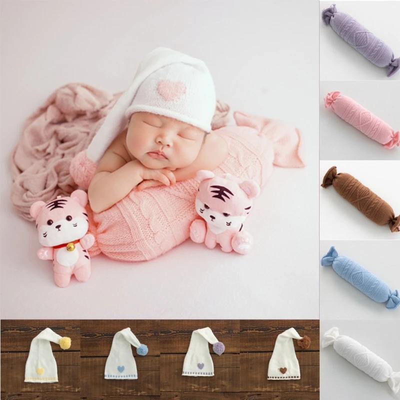 

Newborn Photography Hat Posing Props Candy Shape Cuddle Pillow Photoshooting Costume Baby Boys Girls Photo Background A2UB