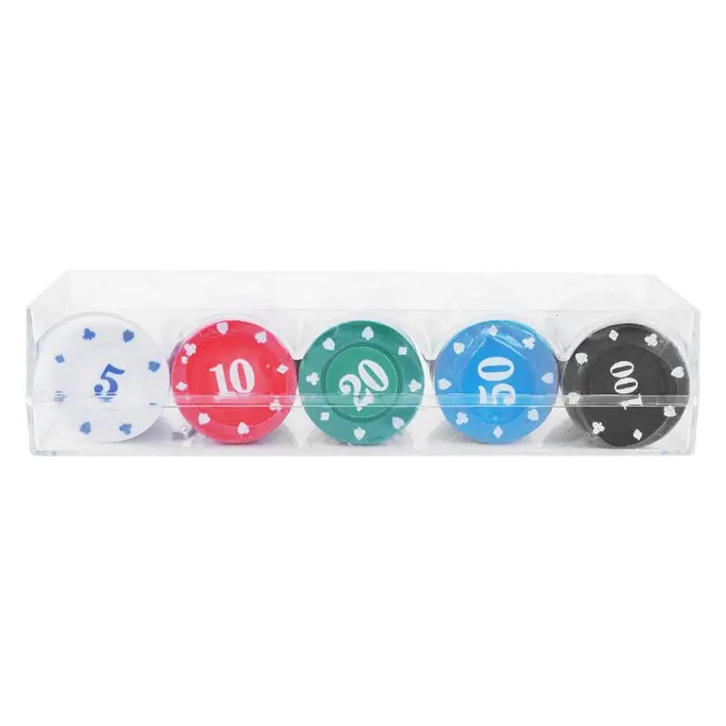 

Card Game Chips Set 100pcs Number Chips With Flexibility And Durability Sturdy And Good-Looking Cards Poker Chips For Home Poker