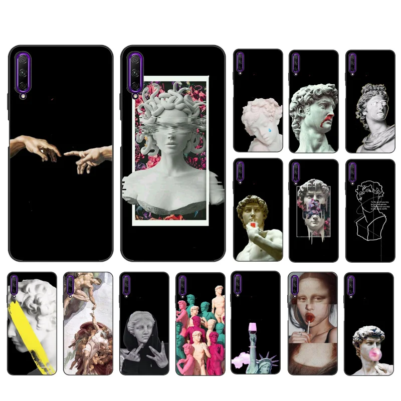 

Art Lines David Mona Lisa Phone Case For Huawei P Smart P30 P40 Lite P40Pro Mate 20 Pro 20 X Nova 9 8 8i Y9 Y5P Y6P Y7A Y9A Y8S