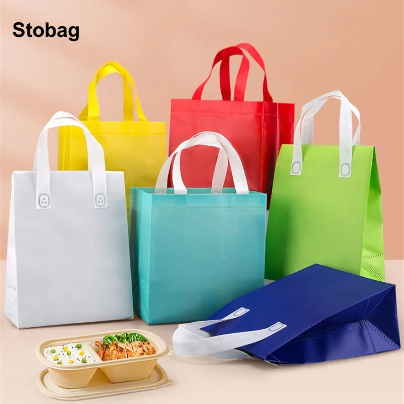 StoBag 50 шт. оптовая продажа нетканые сумки-тоуты изоляционная портативная ткань