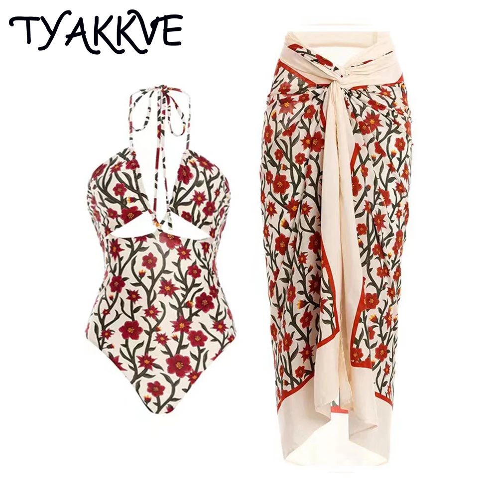 

TYAKKVE 2023 New Arrival Push Up Women Bikini Set Floral Printed Bikinis Strappy Bandage Swimwear Brazilian Biquini Bathing Suit