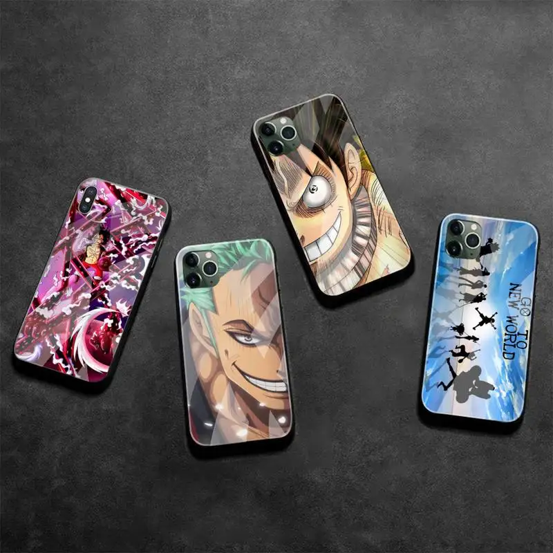 

One Piece Luffy Zoro Kid Katakuri Shanks Phone Case Tempered Glass For iPhone 13 12 Mini 11 Pro XR XS MAX 8 X 7 Plus SE 2020