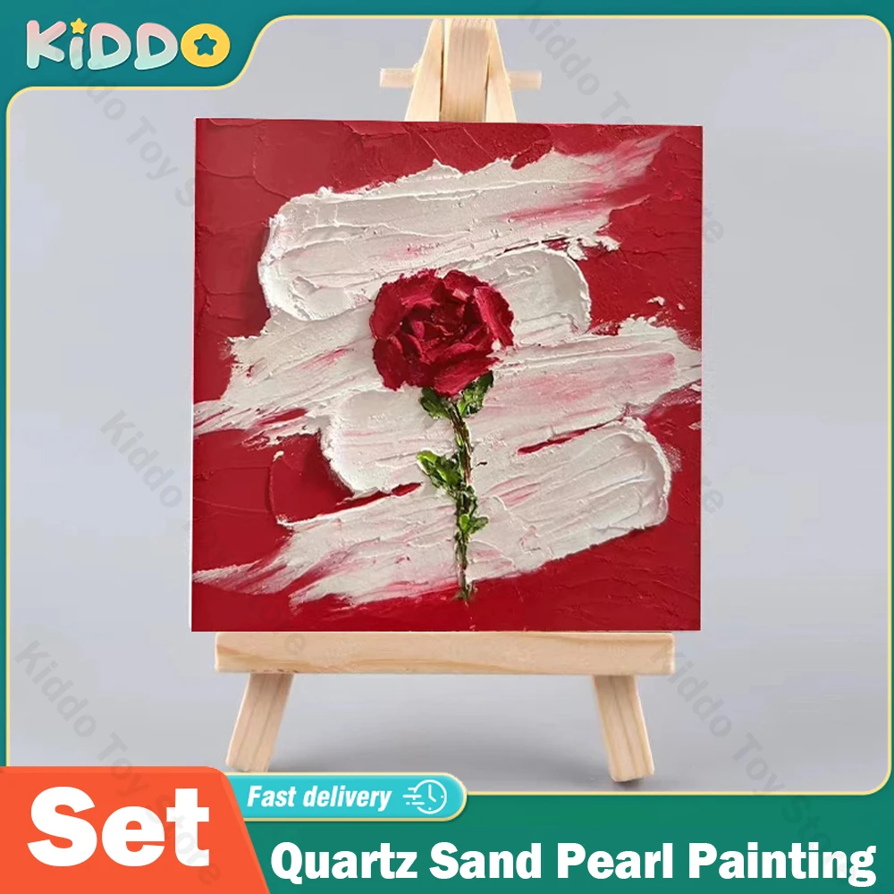 

DIY Quartz Sand Pearl Painting Set Montessori Toys 3D Texture Draw Painting Skill Educational Toys for Kids Parent Interaction