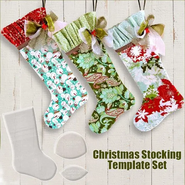 

Handmade Christmas Stocking Template Set DIY Christmas Stocking Cutting Template Quilting Template