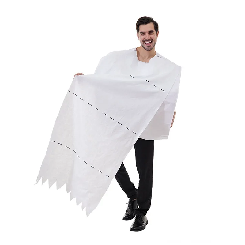 

1 Piece Giant Toilet Paper Roll Adult Costume For Men & Women Big Roll Of Toilet Tissue Costume One Size