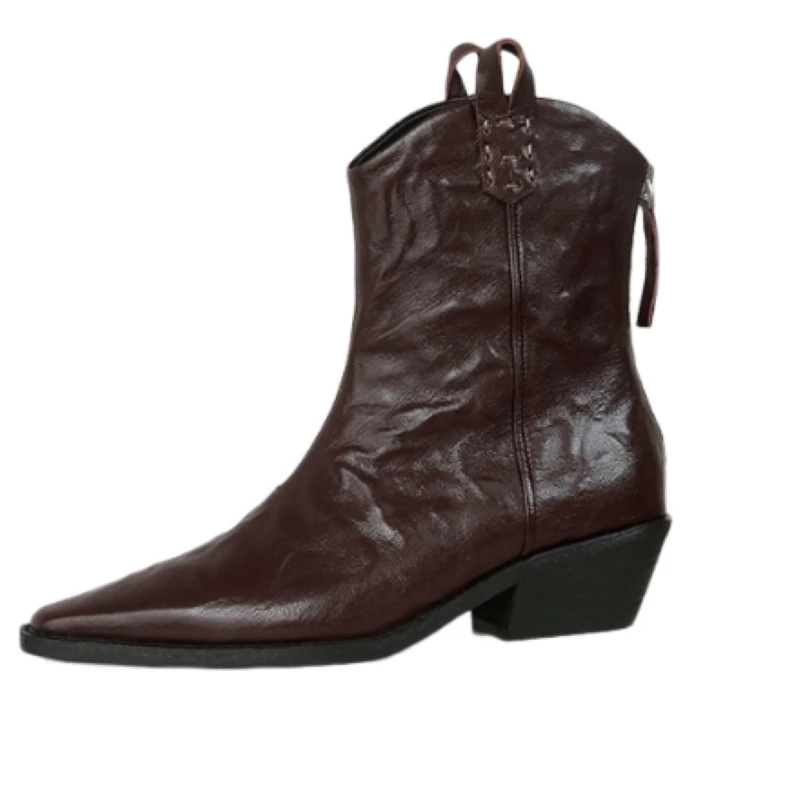 24 новые стильные ботинки в стиле вестерн верхняя стелька из овчины ковбойские