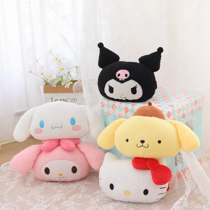 

18Cm Kawaii Plush Toys Sanrio Kuromi Cinnamoroll My Melody Anime Image Plush Pillow Kawaii Automobile Decor Stuffed Toys Gift