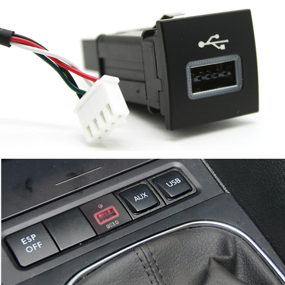 

Car USB Input Adapter Audio Radio u-disk flash Socket Interface Cable for VW Golf 6 Jetta MK5 EOS Scirocco Touran