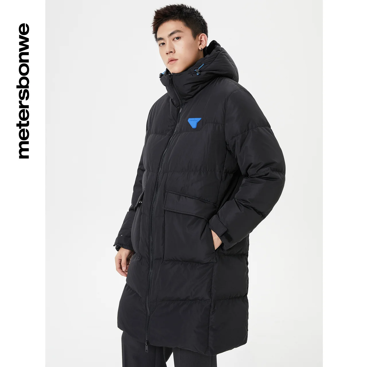 Metersbonwe Long Hooded Down Jacket Men Outwear Duck Down Coat Warm Climbing Parkas Snow Coat Brand Winter Clothes Thick Jacket