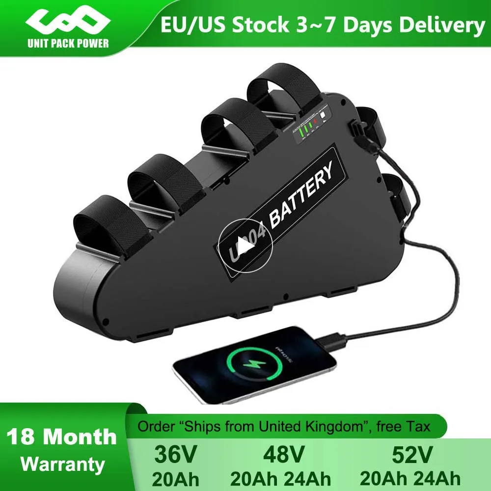 

Electric Bicycle Battery 2000W 52V 24Ah 48V 24Ah 20Ah eBike Bateria Pack for 1500W 1000W 750W 500W 350W Bafang Motor eBike DIY