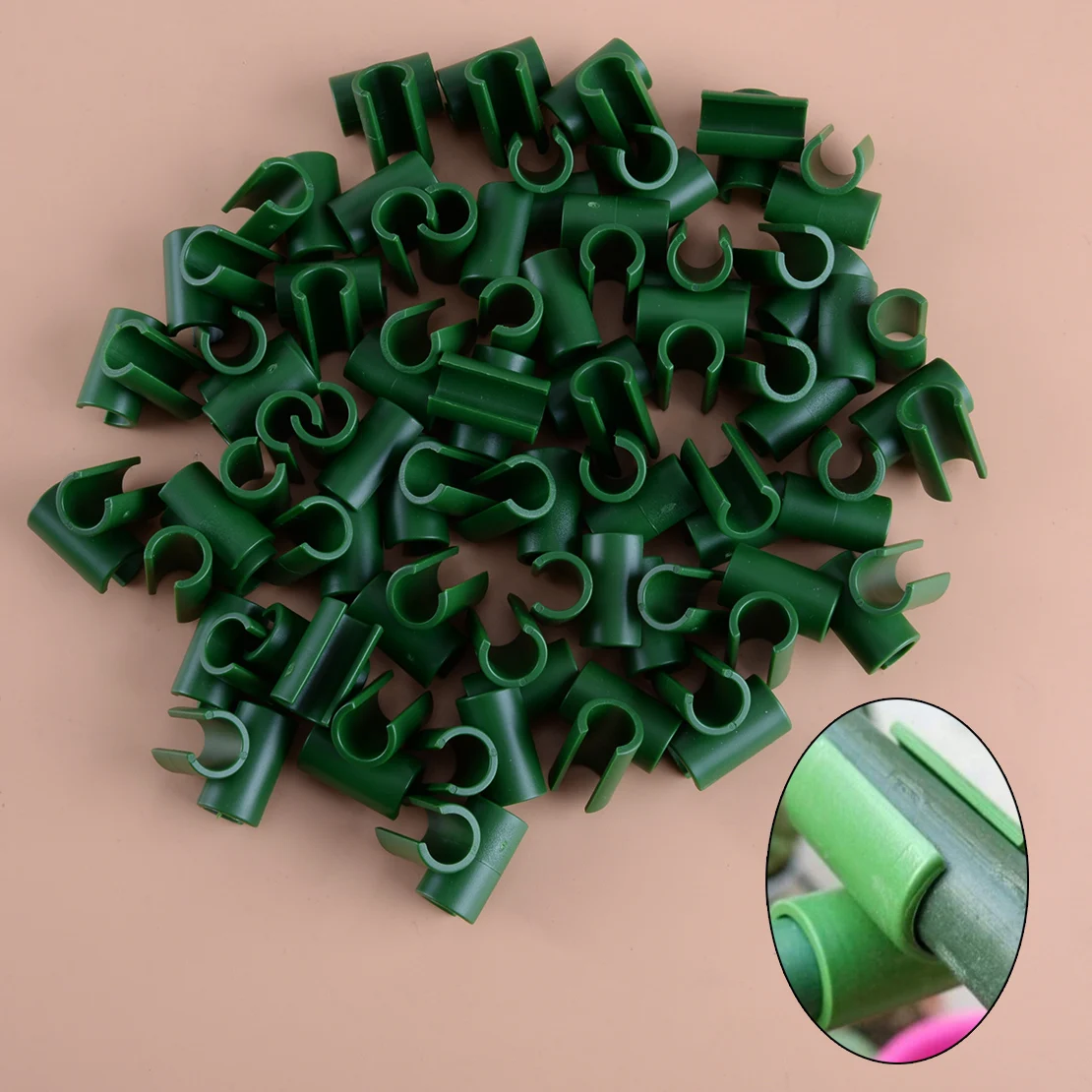 

50 шт. зеленый 8 мм коннектор для решетки растений, регулируемый зажим для садовой рамы, стержень, кронштейн для теплицы, пленочная беседка дл...