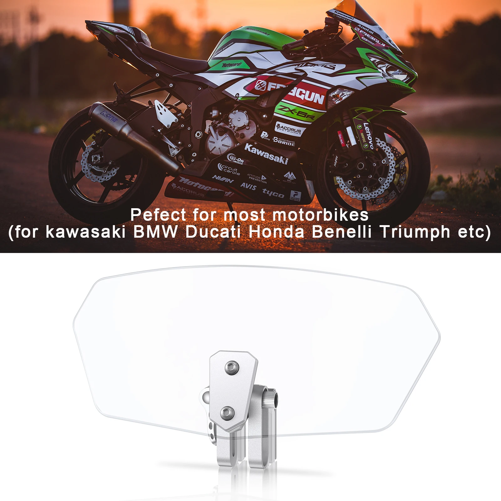 Регулируемый ветровой отражатель Justech Универсальный прозрачный ветрового