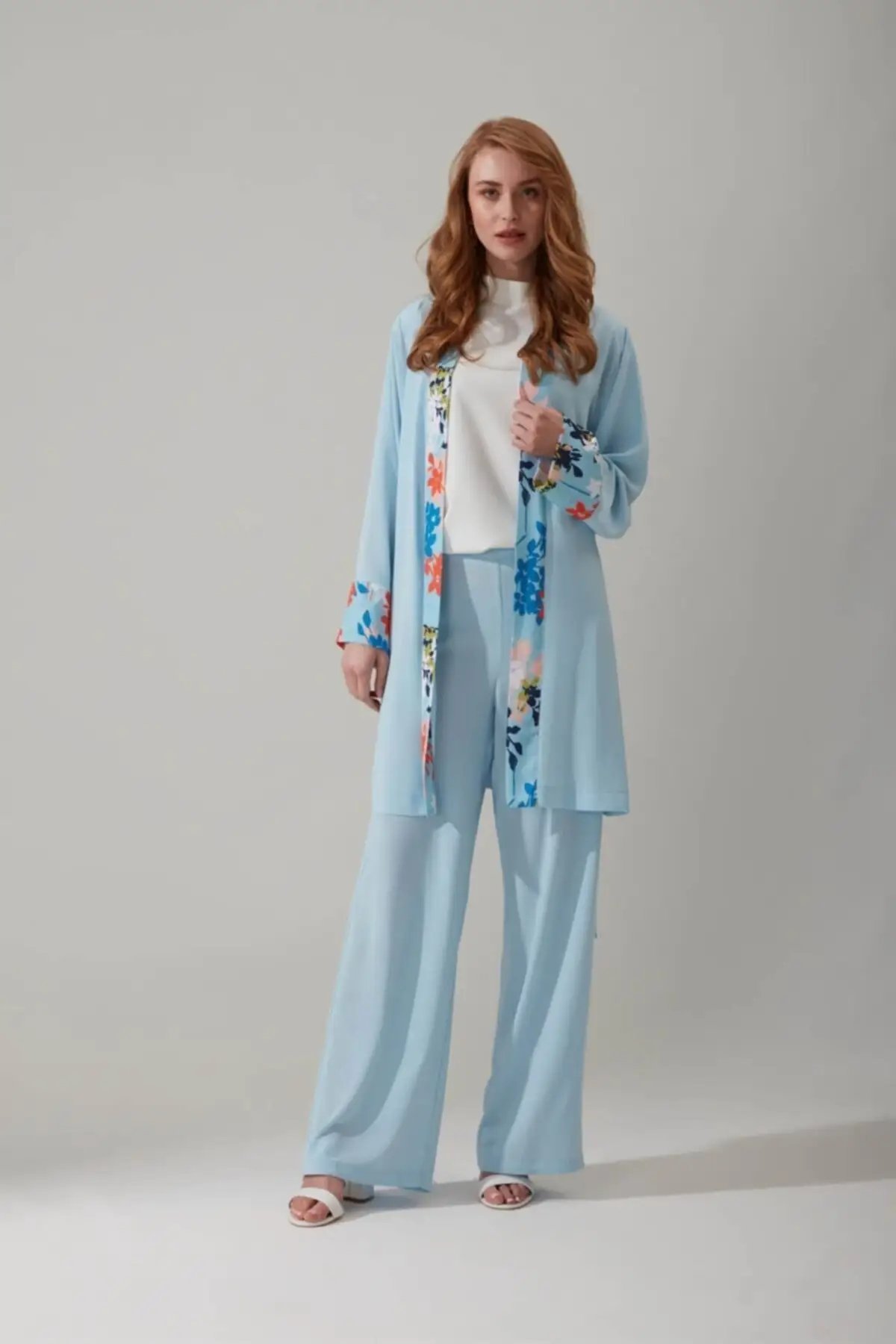 

Женское кимоно с цветочным рисунком, синий халат, модный халат для женщин, халат, халат для женщин