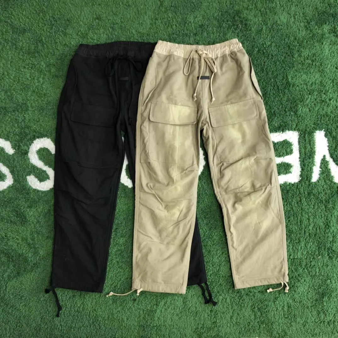 2021Fw 7th Collection FG7C Cargo Pants Men's Hip hop Streetwear Big Pocket Army Green Trousers Fashion Bondage Pants