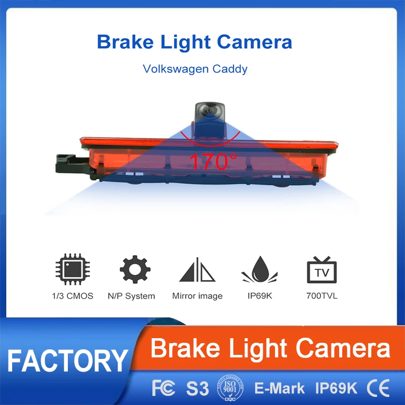 

COCVES CMOS Car Backup Camera Parking Brake Light Camera IP69K Waterproof Reversing Camera For Volkswagen Caddy 12V PAL System