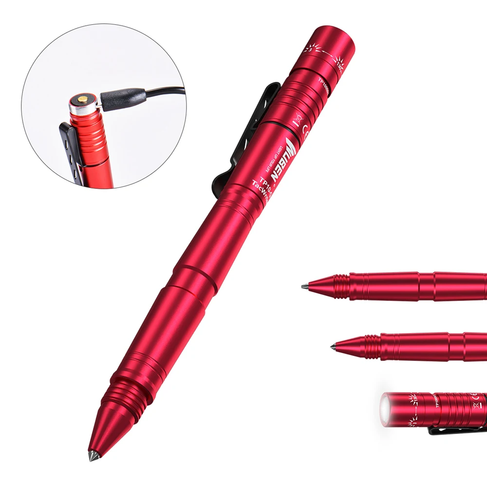 

WUBEN TP10-G Tactical Pen Light 3-in-1 Flashlight 130 Lumen USB Rechargeable utilizes 3535 LED Protable For Self-Defense