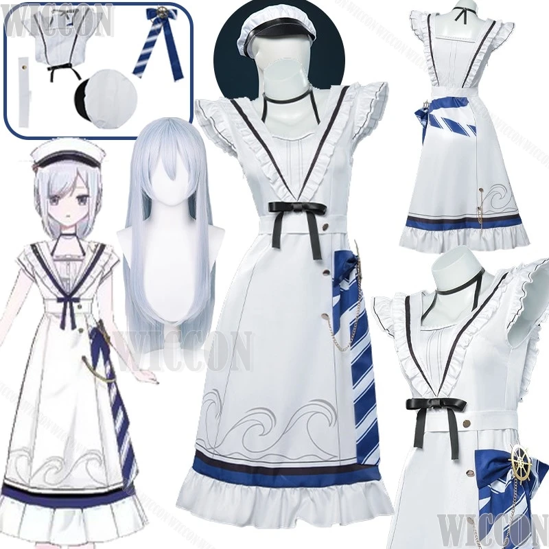 Yoizaki Kanade Game Project Sekai Косплей Костюм Белое Платье Лолита Шляпа Парик Милые Женщины