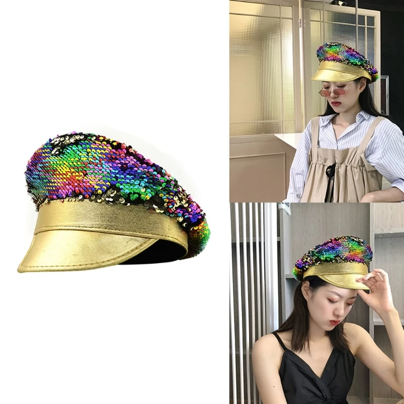 

Sequins Bride Hat Military Hat Wedding Hat Halloween Party Captain Cap Travel Taking Photo Wedding Hat Officer Hat DropShip