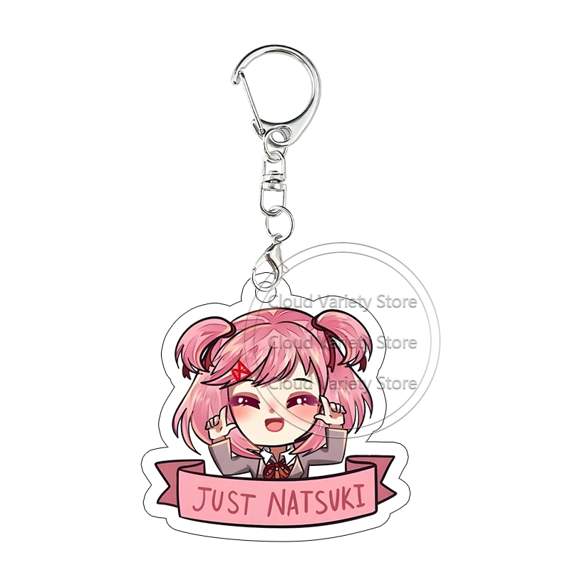 Фото Акриловый брелок Doki Doki Literature Club: подвеска для сумки с персонажами аниме-игры, коллекционная фигурка, аксессуар для косплея №4